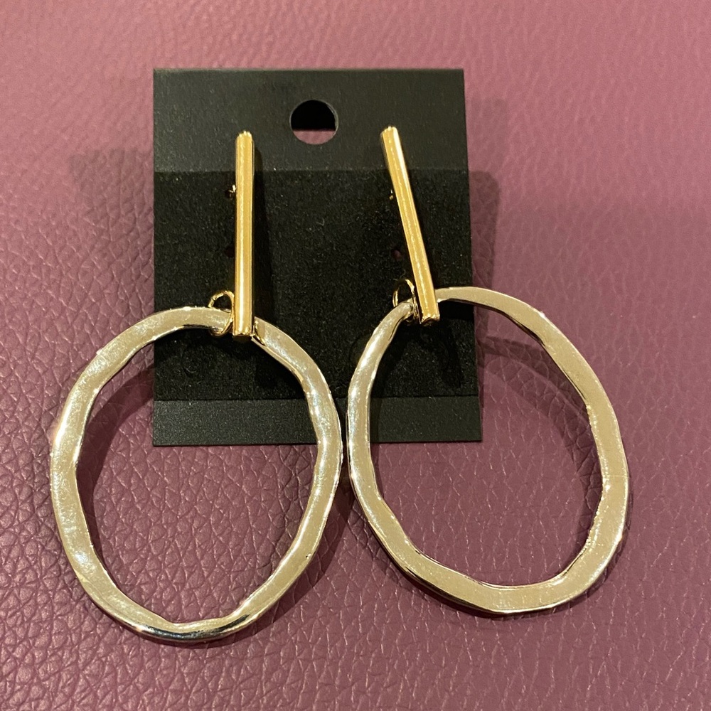 Elegant Gold and Silver Hoop Earrings